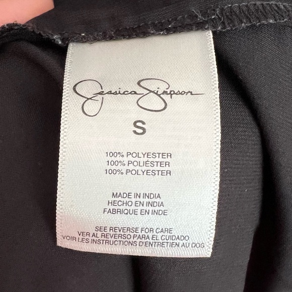 Women's Jessica Simpson Black Maxi Dress Ruffled Front Size Small - Picture 5 of 6